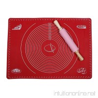 Webake Silicone Pastry Mat  Baking Mat  Rolling Dough with Measurements (Red 27.5 X 19.6inch) - B01MRMZSLM
